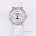 Top Replica Blancpain 35mm Ladybird Quantieme Complet Auto Watch Rose Gold Diamond-set